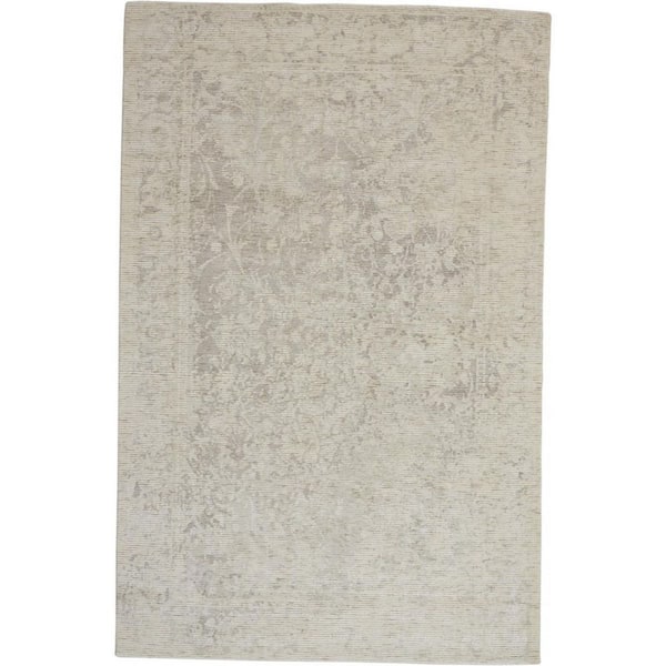 2 X 8 Ivory Abstract Area Rug