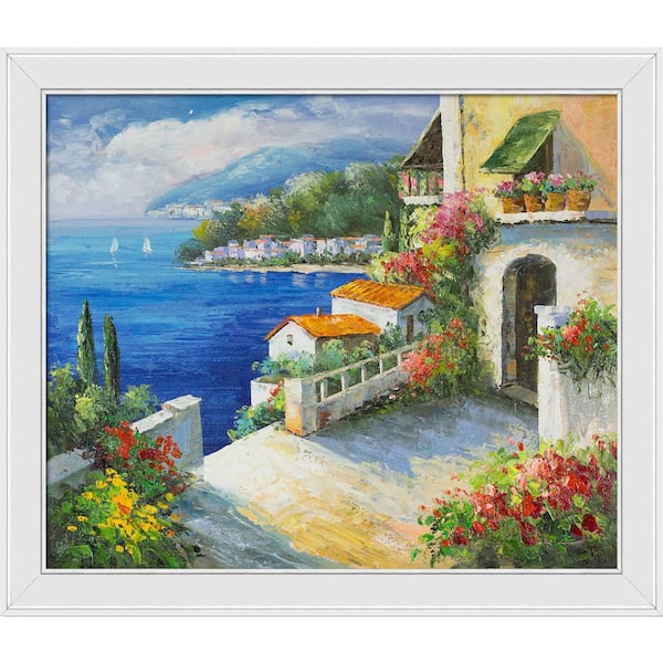 LA PASTICHE High Rise Bay by Unknown Artists Gallery White Framed Country Oil Painting Art Print 24 in. x 28 in.