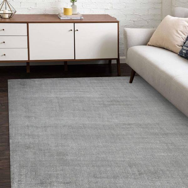 Melange Solid Light Grey Rug