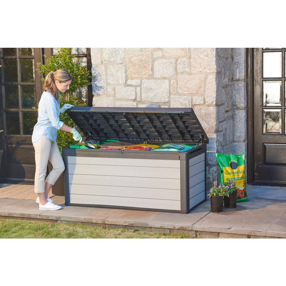 Gray Lockable Plastic 150-Gallon Deck Box