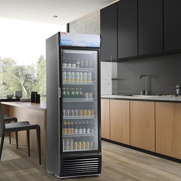 14.8 Cu.Ft Commercial Merchandiser Glass Door Display Refrigerator with 5-Adjustable Shelves, Customizable Lightbox