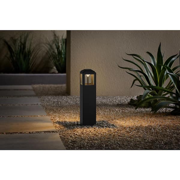 Havenridge 150 Lumen 12 in. Low Voltage Hardwired Matte Black Integrated LED Outdoor Bollard Light