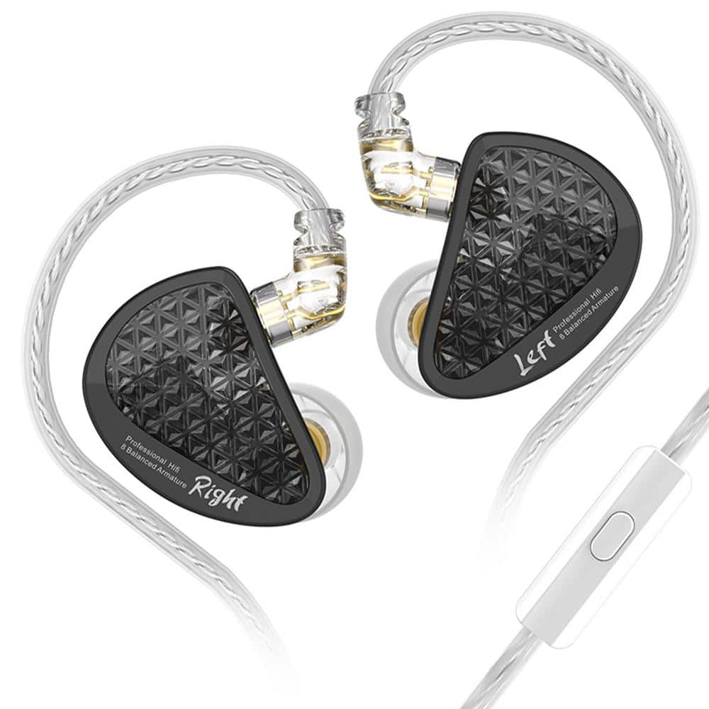 HiFi IEM PRO Black Wired Sound Isolation Earbud and In-Ear Earbuds with 2 P
