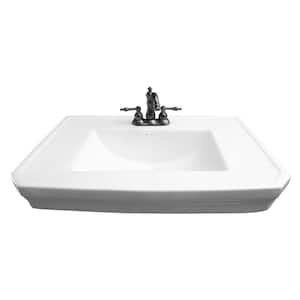 Corbin Wall-Hung Sink in White with 8 in. Widespread Faucet Holes