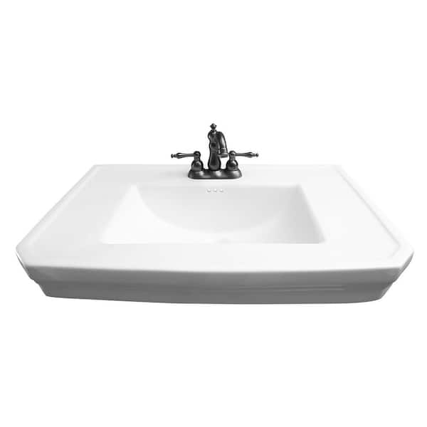 Barclay Products Corbin Wall-Hung Sink in White with 8 in. Widespread Faucet Holes