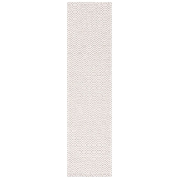 Martha Stewart 2 ft. x 8 ft. Beige/Gray Monochrome Geometric Runner Rug