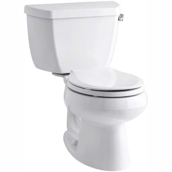 KOHLER Wellworth 12 in. Rough In 2-Piece 1.28 GPF Single Flush Round Toilet in White Seat Not Included