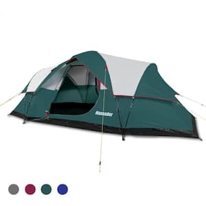 13 ft. x 7.5 ft. 6-Person Family Camping Tent Pop up Backpacking Outdoor Tent in Green