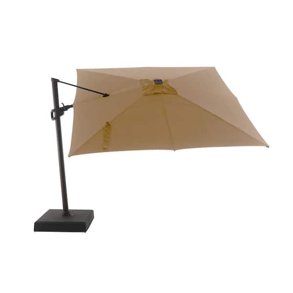 DIRECT WICKER Noah 10 ft. Square Cantilever Patio Umbrella in Brown