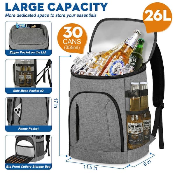 30/45 Cans Insulated Cooler Backpack, Thermal Bag for 