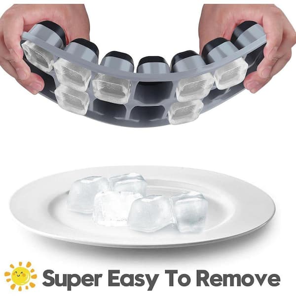 Lynzavix Easy-Release Flexible Silicone Ice Cube Tray Set Blue