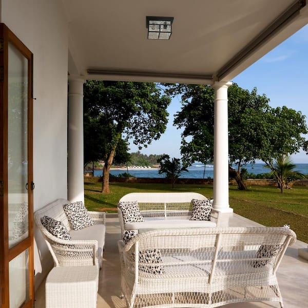 2-Light Bronze Outdoor Indoor Flush Mount Light with Clear Watered Glass Shade, Vintage Incandescent Bulbs Included