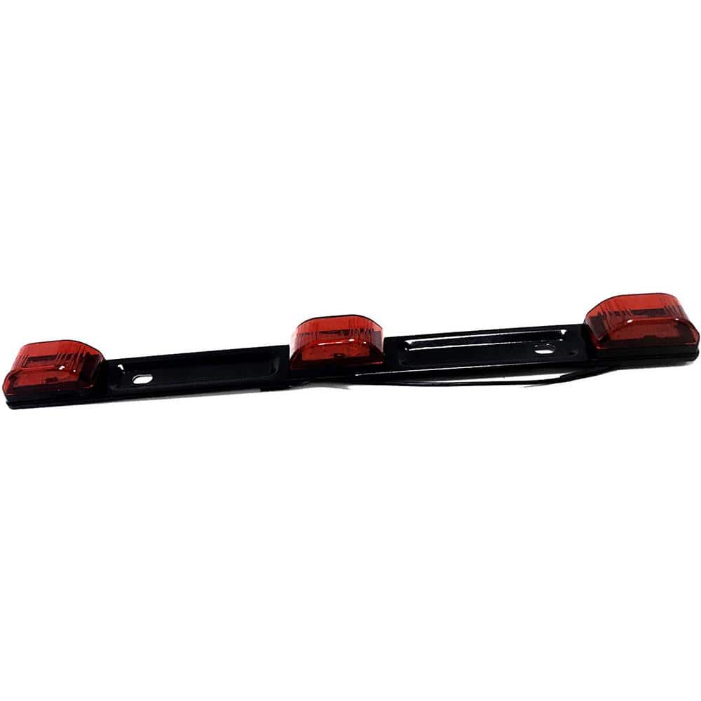 NEW SUN Red Clearance ID Light Bar Trailer Light 3 Lights 9 LED Indicator Surface Mount Sealed Stainless Steel