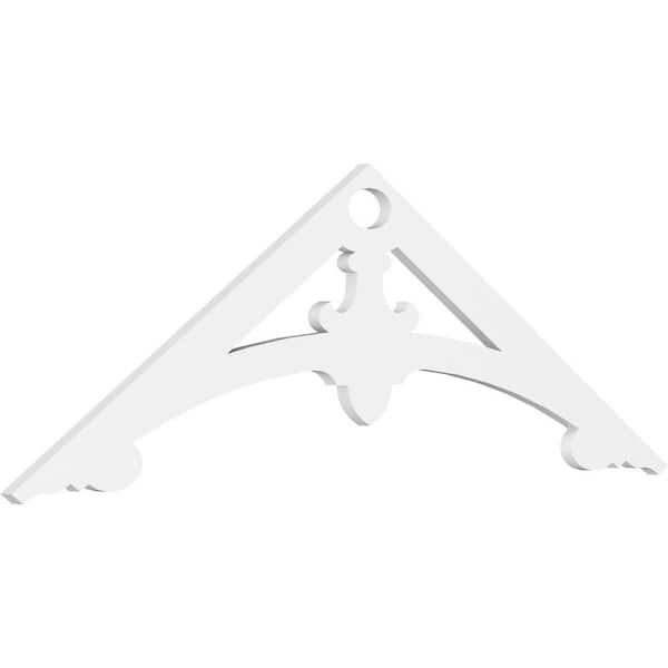 Ekena Millwork Pitch Sellek 1 in. x 60 in. x 22.5 in. (8/12) Architectural Grade PVC Gable Pediment Moulding