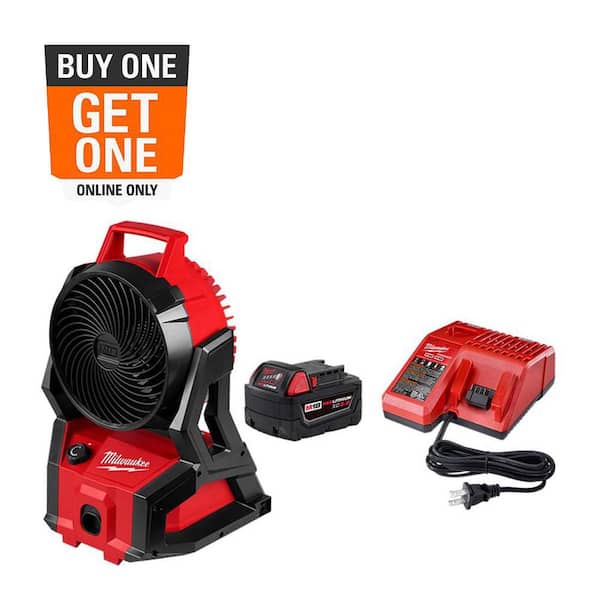 M18 18-Volt Lithium-Ion Brushless Cordless PACKOUT Jobsite Fan w/ (1) 5Ah Battery & Charger
