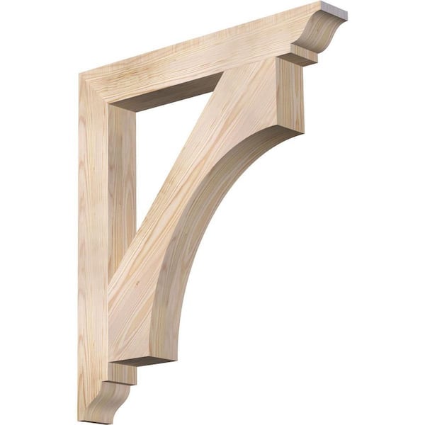 Ekena Millwork 3.5 in. x 30 in. x 26 in. Douglas Fir Westlake Traditional Smooth Bracket