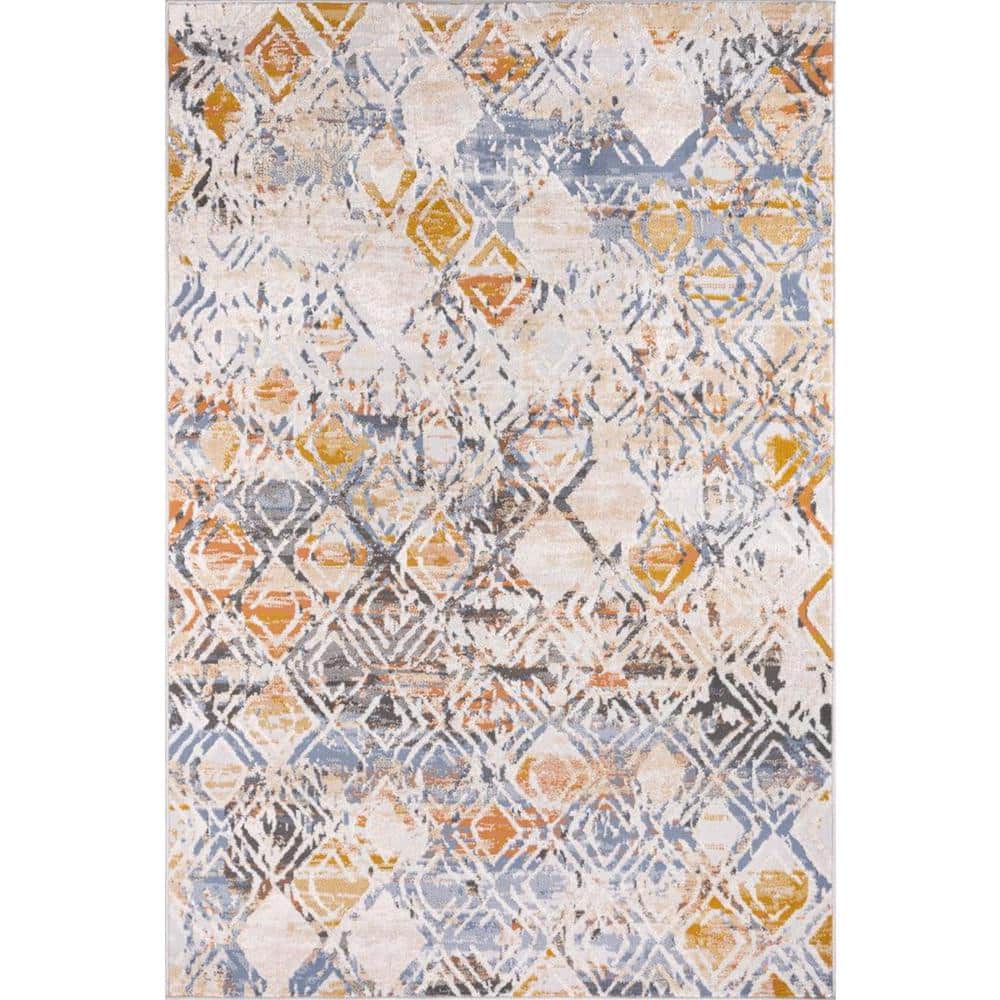 Lena Coral 2 ft. x 6 ft. Distressed Geometric Runner Rug price history on PriceWatchPro