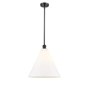Berkshire 60-Watt 1 Light Oil Rubbed Bronze Shaded Pendant Light with Frosted glass Frosted Glass Shade