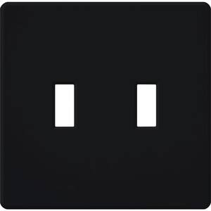 Fassada 2 Gang Toggle-Style Wallplate for Dimmers and Switches, Black