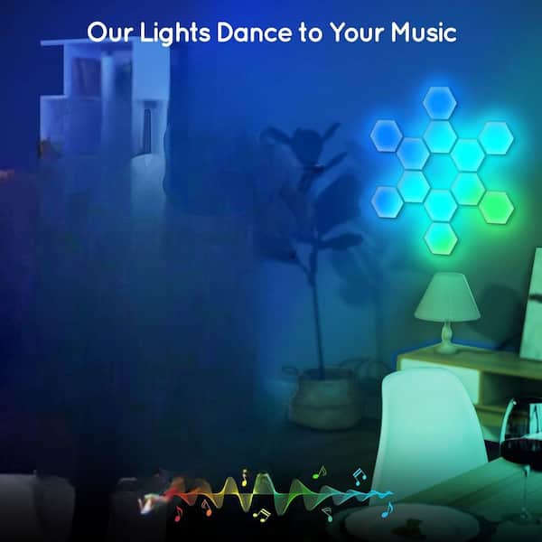 Adrinfly Multicolor Integrated LED Hexagon Wall Panels Lights