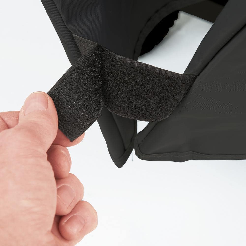 Black PVC and Polyester Cart-Style Grill Cover