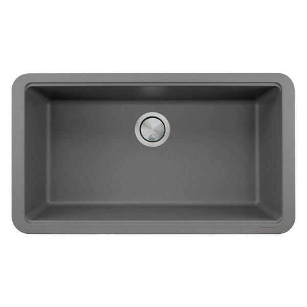 Transolid SilQgranite Cafe Latte Granite Composite 33 in. Single Bowl Farmhouse Apron Kitchen Sink with Accessories