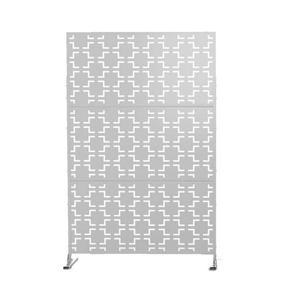 Tidoin 6.33 ft. H x 3.93 ft. W White Laser Cut Privacy Mesh Screening Garden Metal Fence Panel