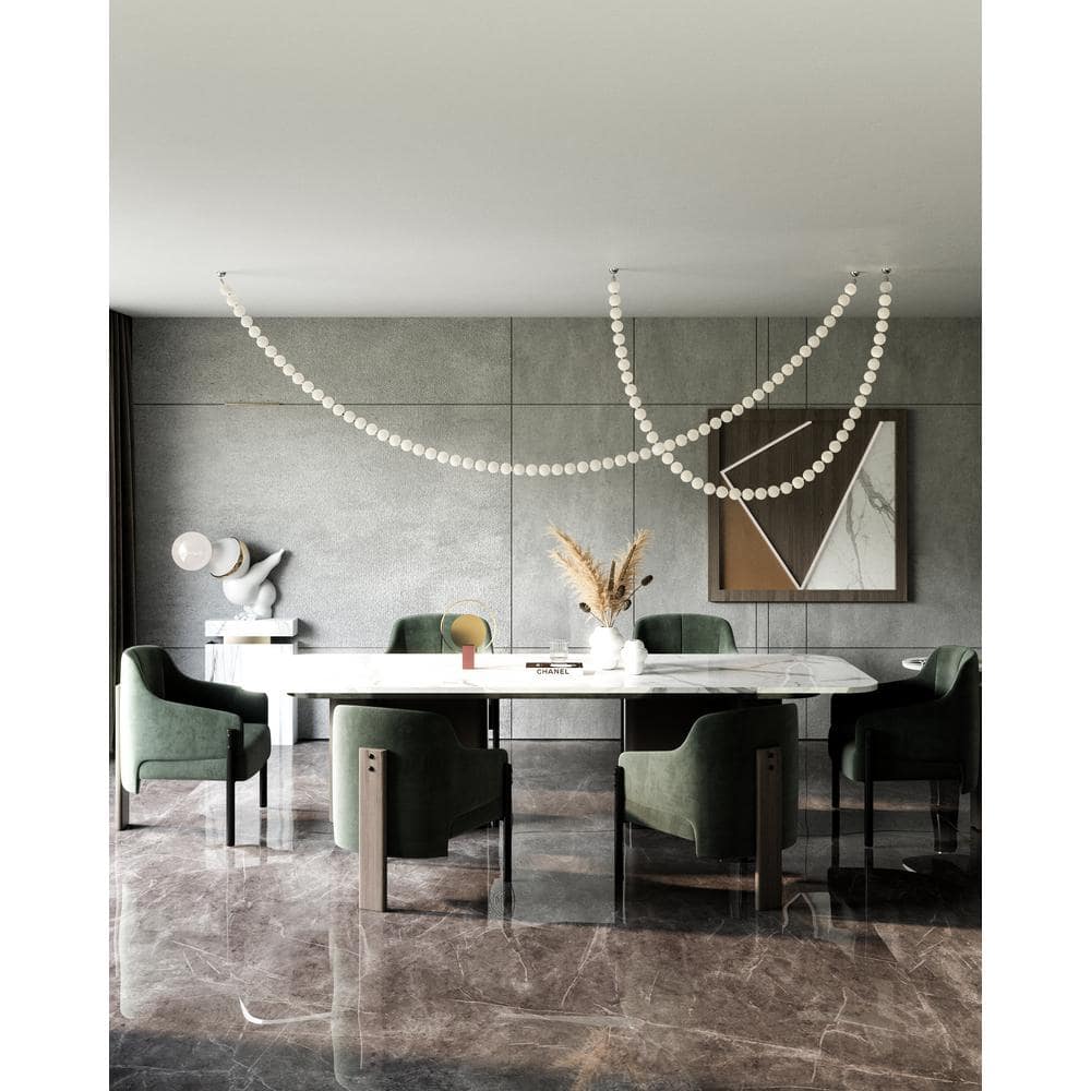 Akoya Luxe Pearl-Inspired Chrome LED Pendant Light