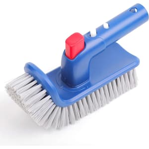 8.3 in. H Multi-purpose Rotatable Hand Scrub Brush for Indoor/Outdoor in Blue