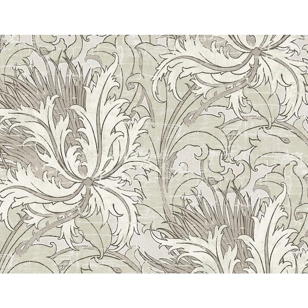 NextWall 40.5 Sq. Ft. Lunar Rock and Pale Oak Floral Folly Vinyl Peel and Stick Wallpaper Roll