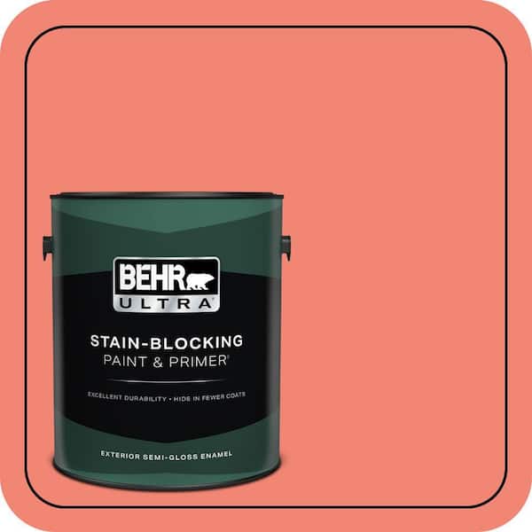 BEHR ULTRA 1 gal. #T16-07 Coralette Semi-Gloss Enamel Exterior Paint & Primer