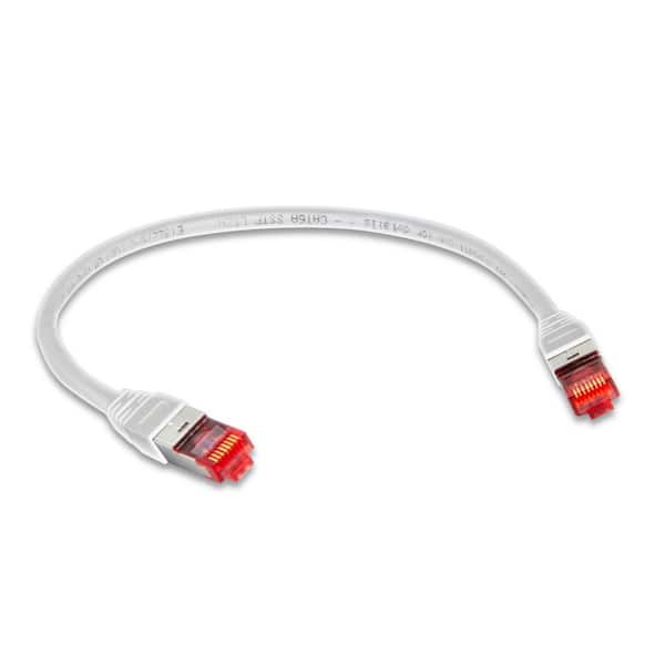 TRIPLETT 1 ft. Cat 6A 10 GBPS Professional Grade SSTP 26 AWG Patch Cable, White