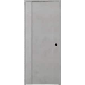 Vona 01 18 in. x 80 in. Left-Handed Solid Core Light Urban Textured Wood Single Prehung Interior Door