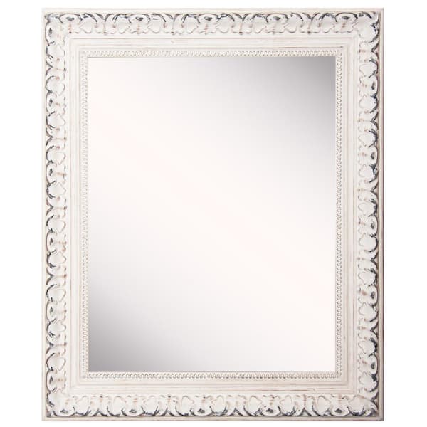 French 31 In W X 43 H Framed, White Victorian Mirror Bathroom