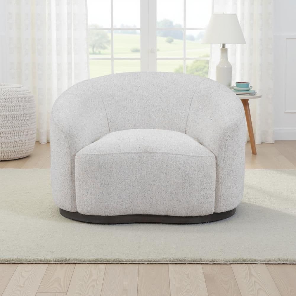 Zade Ivory and Dark Brown Polyester Accent Chair with Swivel price history on PriceWatchPro