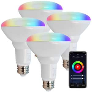 Smart WiFi BR30 E26 Dimmable Light Bulb LB1-6PK - 11-Watt (75-Watt Equivalent) 900LM RGB+W - LED Multi-Color