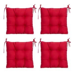 19 in. x 19 in. x 4 in. Red Outdoor Seat Cushions Patio Seat Chair Cushions with Ties for Outdoor Dinning chair Set of 4