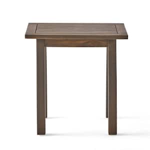 Lance Gray Wood Outdoor Patio Accent Table