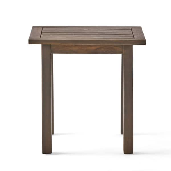 Noble House Lance Gray Wood Outdoor Patio Accent Table