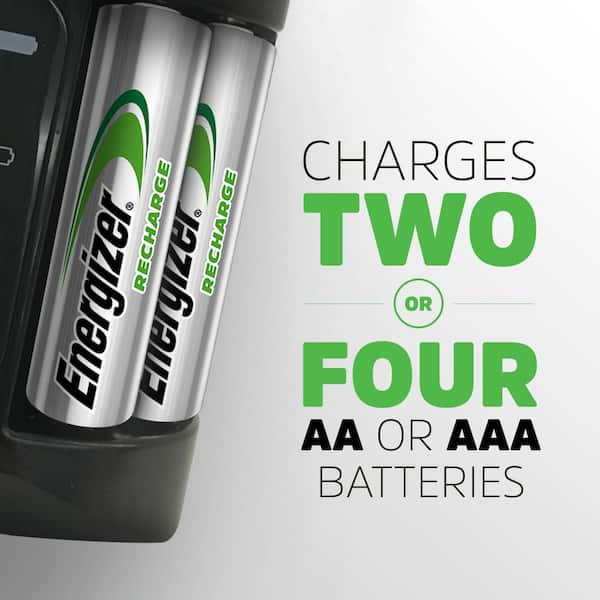 Energizer Rechargeable AA and AAA Battery Charger (Recharge Pro) with AA NiMH Rechargeable Batteries CHPROWB4 - Home Depot