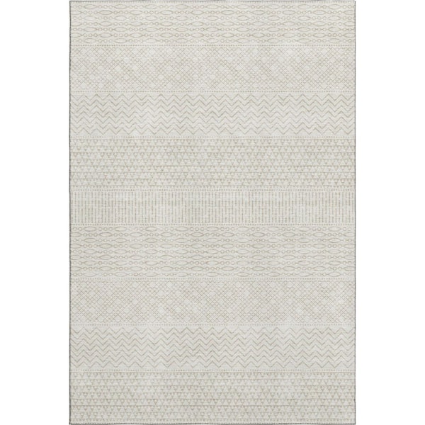 Addison Rugs Mayfield Premium Machine Washable Abstract AMF939 Ivory 8 ft. x 10 ft. Area Rug