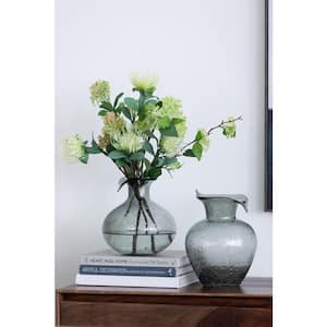 Bowen Grey Glass Vase - 8 in. W x 8 in. L x 8.5 in. H
