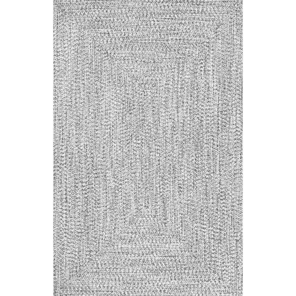 nuLOOM Festival 6 x 9 Salt and Pepper Oval Indoor/Outdoor Solid Coastal  Area Rug in the Rugs department at