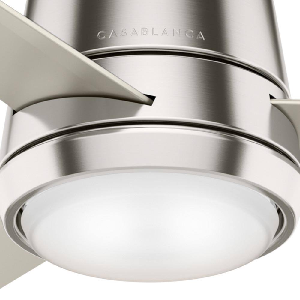 Brushed Nickel 44" Low Profile Ceiling Fan with LED Light