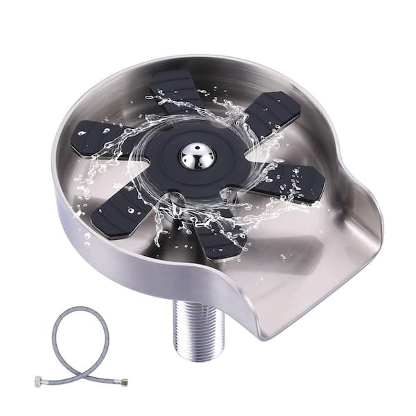 ALEASHA 4 in. Glass Rinser in Brushed Nickel