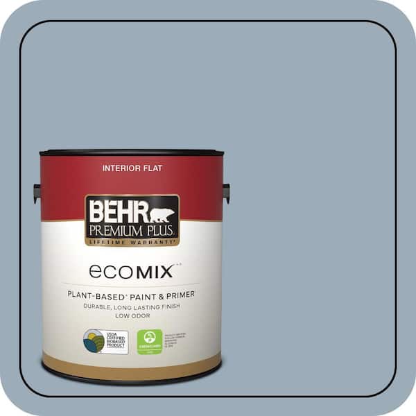 1 gal. #570F-4 Blue Willow Flat EcoMix Plant-Based Interior Paint & Primer