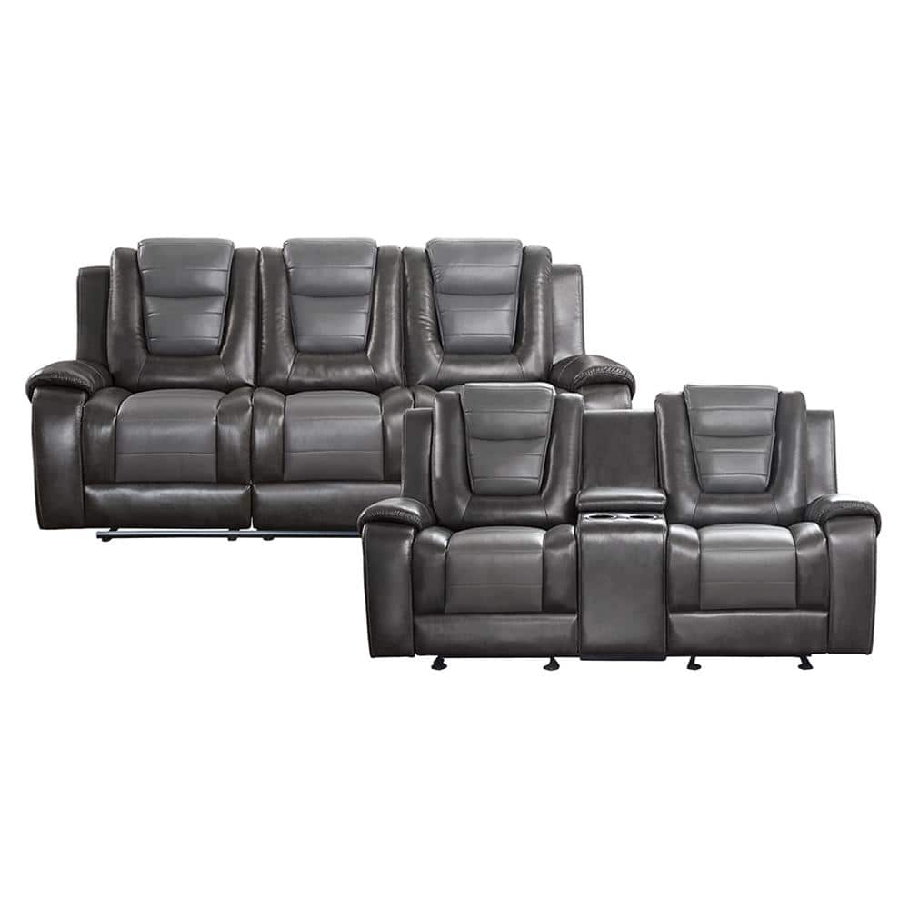Danio 85.5 in. W Straight Arm Faux Leather Rectangle 2-Piece Manual Reclini