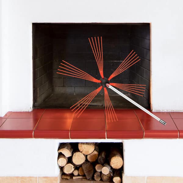 Chimney Sweep Kit 20 ft. L Chimney Brush Kit with 6-Nylon Flexible Rods Rotary Chimney Cleaning Tool Kit Fireplace Tool