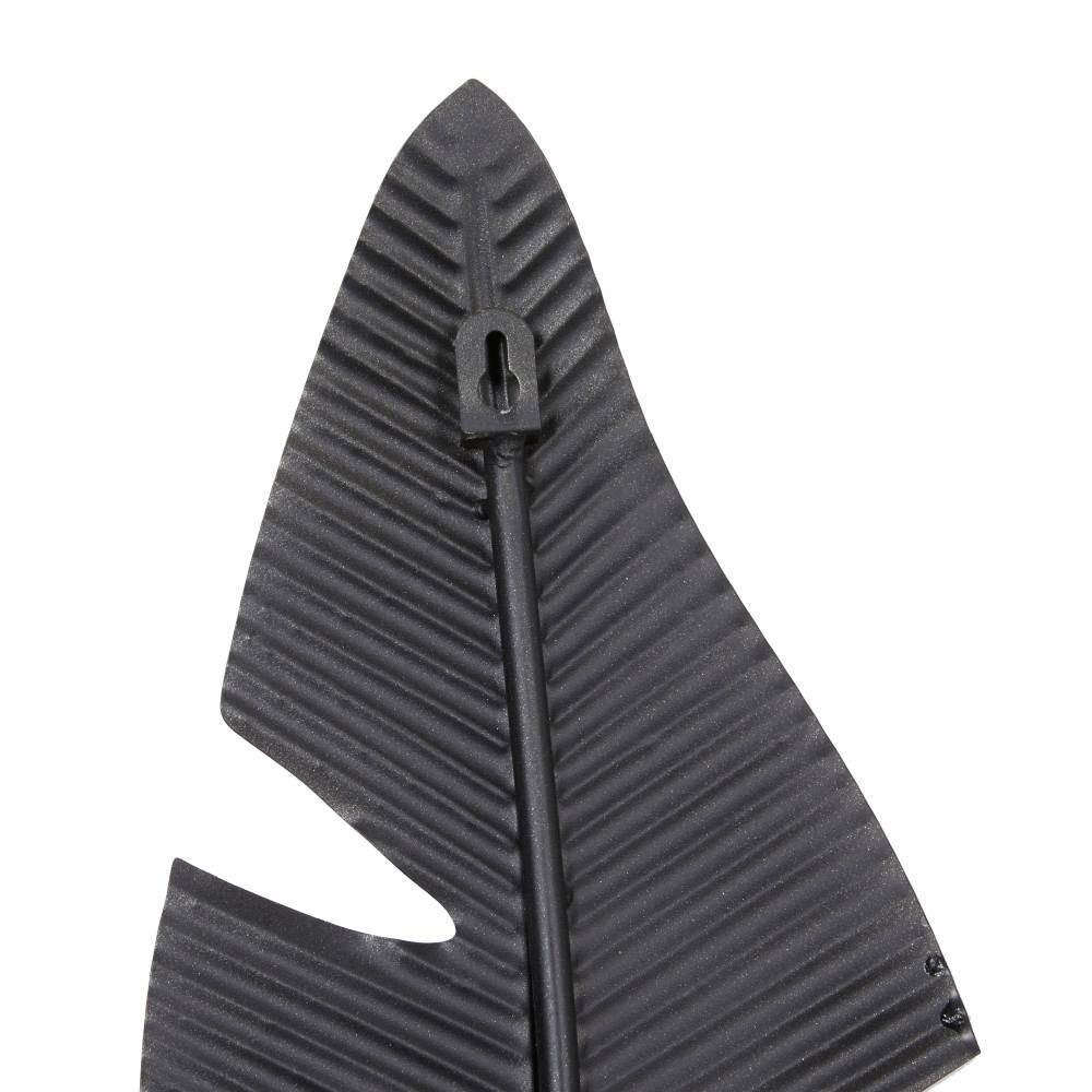 Contemporary Gold and Black Metal Palm Leaf Wall Sculpture