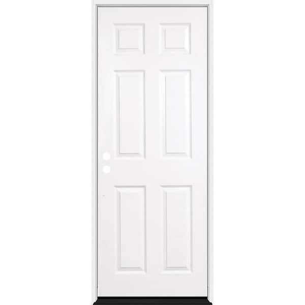 36 in. x 96 in. 6Panel RHIS 20Min Fire-Rated Double Bore House-to-Garage Composite Prehung Interior Door w/Blk Hinge